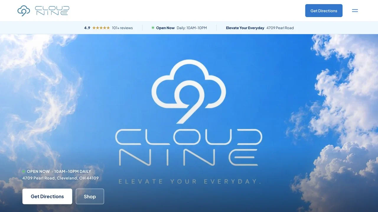 Cloud Nine: website interface