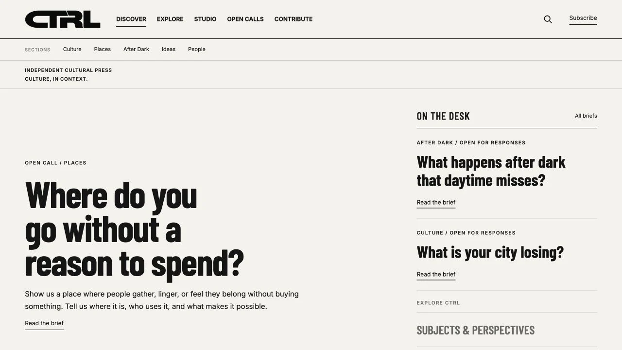 CTRL: website interface