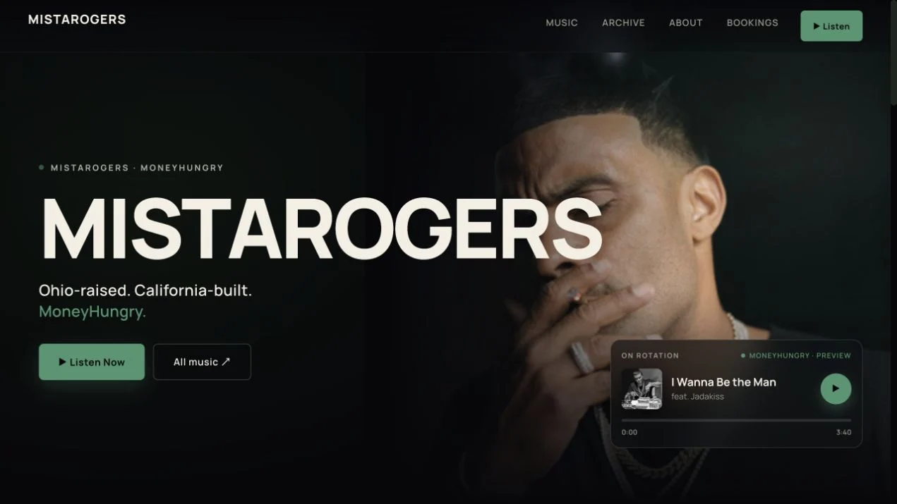 MistaRogers: website interface