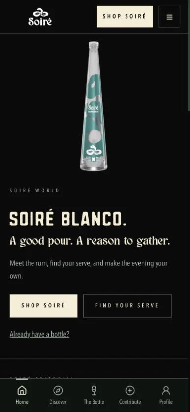 SOIRÉ World: website interface